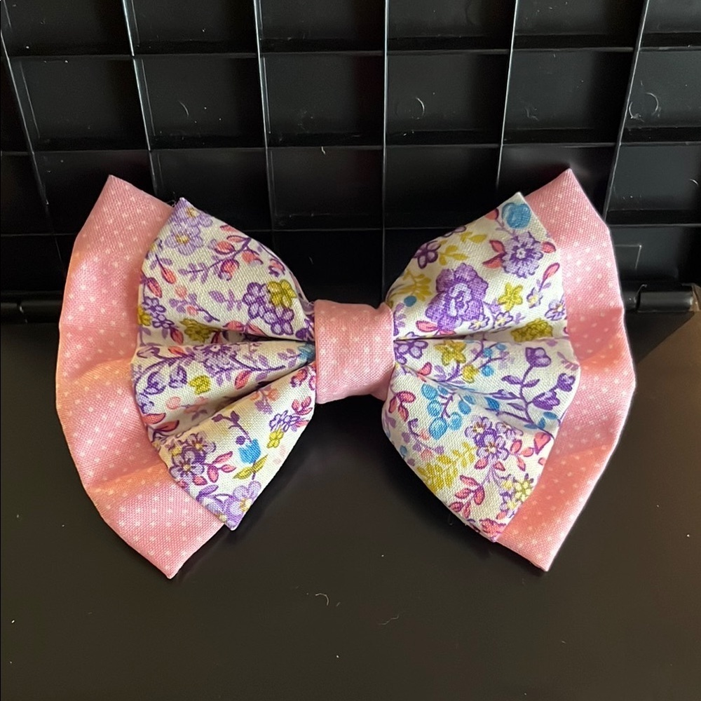 Floral Pink Bow for Kids